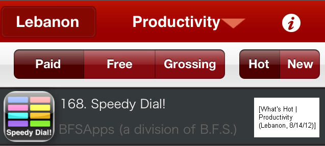 Speedy Dial! for iPhone: What's Hot (Productivity Apps / Lebanon)