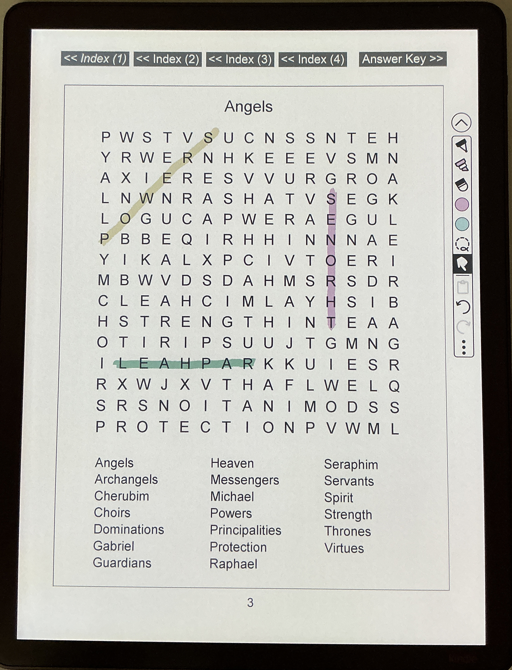 Sample Image: Catholic Word Search on Kindle Scribe Colorsoft (1st generation)