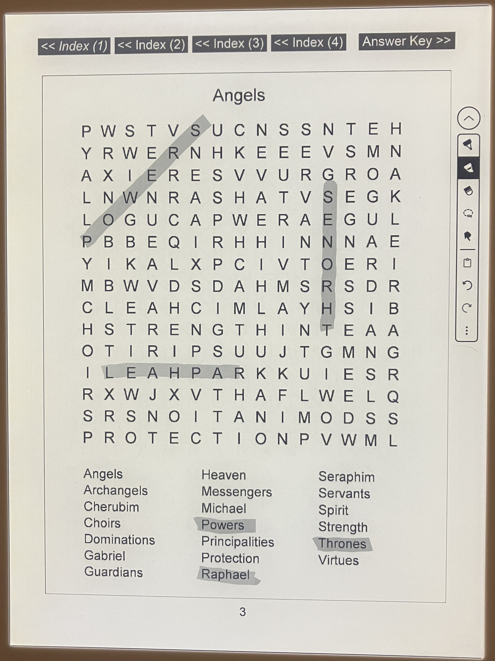 Sample Image: Catholic Word Search on Kindle Scribe (1st generation, 2024 release)