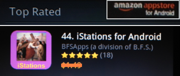 iStations for Android: Amazon Appstore 'Top Rated' App