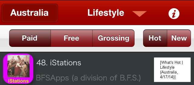 iStations: What's Hot (Lifestyle Apps / Australia)