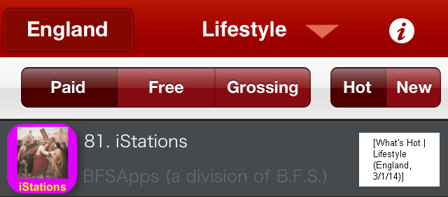 iStations: What's Hot (Lifestyle Apps / England)