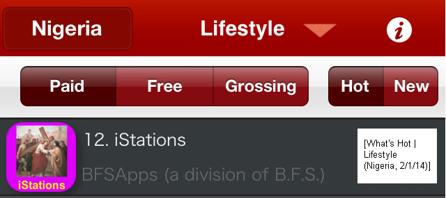iStations: What's Hot (Lifestyle Apps / Nigeria)