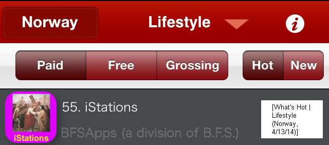 iStations: What's Hot (Lifestyle Apps / Norway)