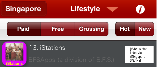 iStations: What's Hot (Lifestyle Apps / Singapore)