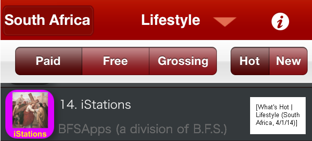 iStations: What's Hot (Lifestyle Apps / South Africa)