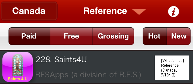 Saints4U: What's Hot (Reference Apps / Canada)