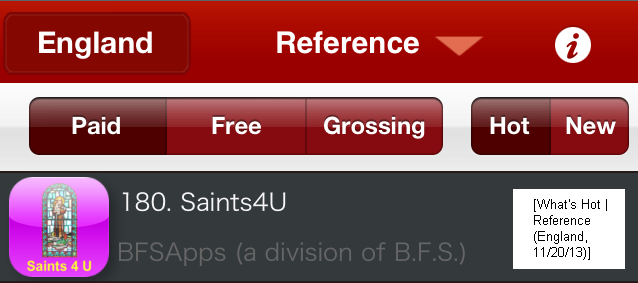 Saints4U: What's Hot (Reference Apps / England)