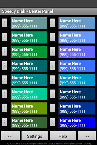 Speedy Dial! App (sample screen)